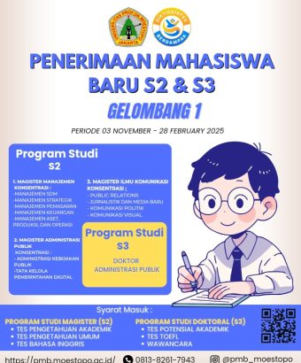 Penerimaan Mahasiswa Baru S2 & S3, Kampus Moestopo